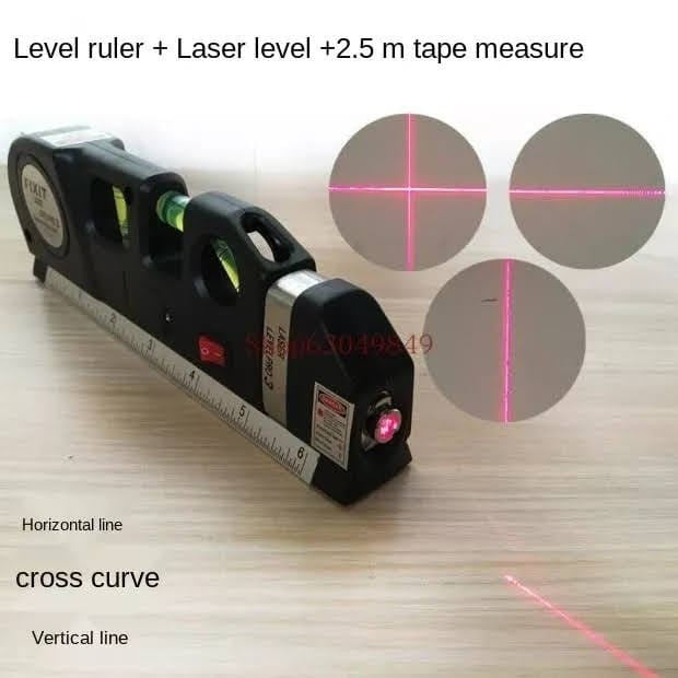 Cinta Métrica con Nivel Laser 3 Burbujas