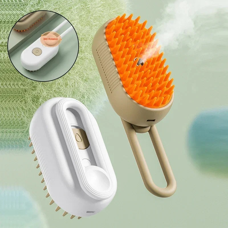 Cepillo Para Mascotas Con Vapor y Manija