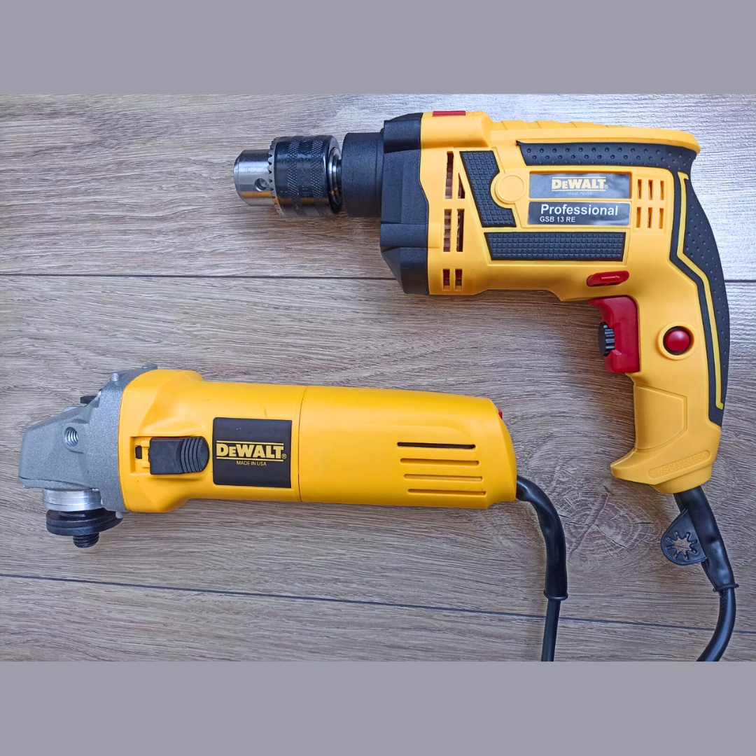 COMBO DEWALT: Taladro Percutor, Atornillador/Destornillador + Pulidora Profesional