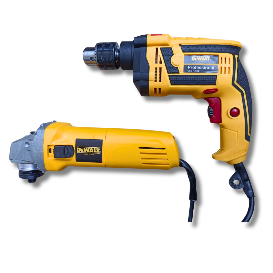 COMBO DEWALT: Taladro Percutor, Atornillador/Destornillador + Pulidora Profesional