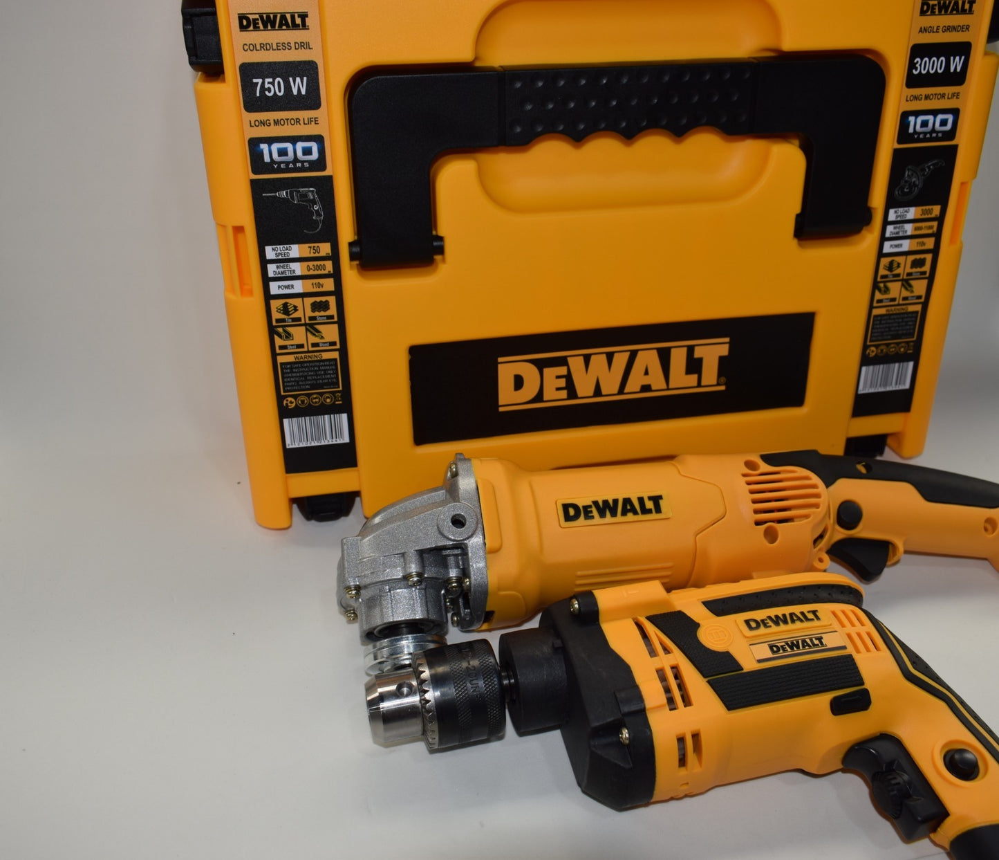 Combo DEWALT Taladro Percutor + Pulidora cola ratón + Maletín